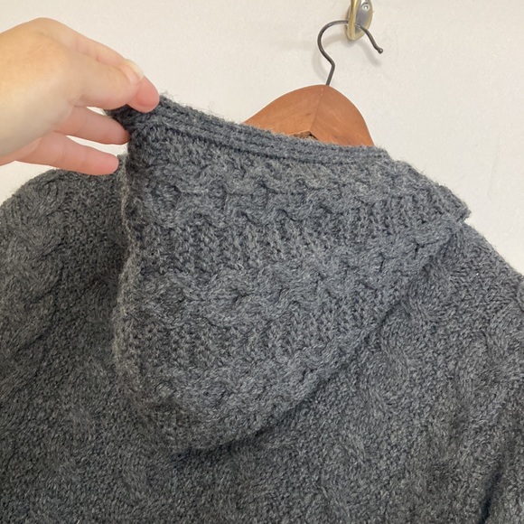 Blarney Woolen Mills Sweater Womens Small Gray Merino Wool Long Hooded Cardigan - Picture 4 of 15